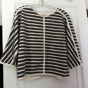 MadeWell zip up back striped long sleeve